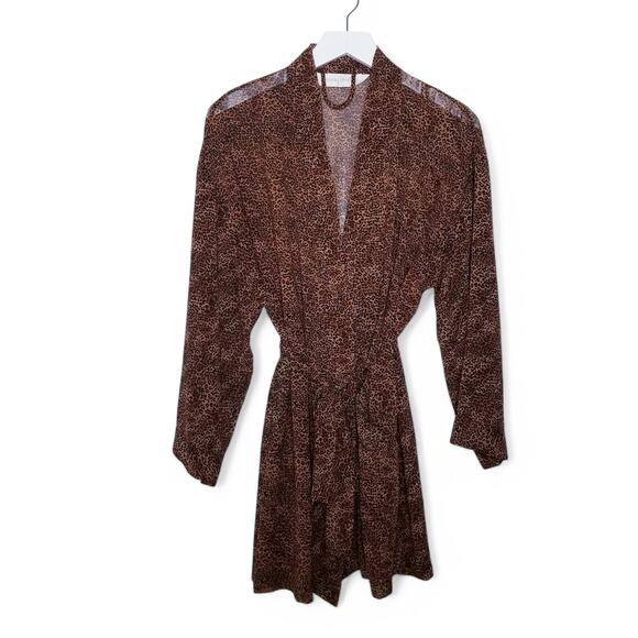 Victoria's Secret Leopard Animal Print Sheer Chiffon Robe - Size - Picture 1 of 10